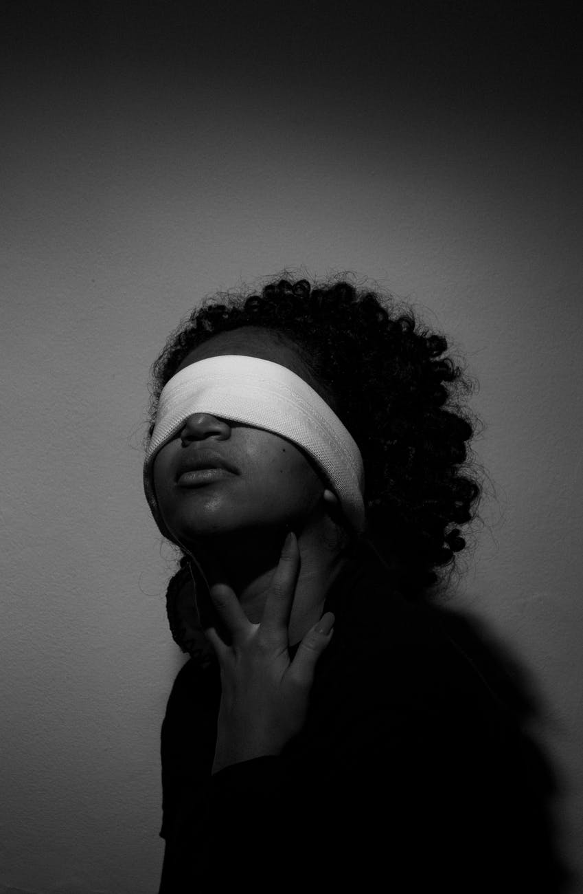woman with blindfold